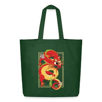 Dragon Chinois - Tote bag Stanley/Stella Midweight recyclé - vert bouteille - Devant