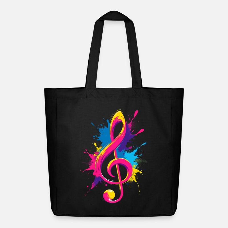 Clé colorée avec éclaboussures de peinture - Tote bag Stanley/Stella Midweight recyclé - noir