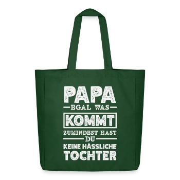 Lustiges Vatertag Geschenk Papa Bier - Midweight recycelter Stoffbeutel von Stanley/Stella - Flaschengrün - Vorne