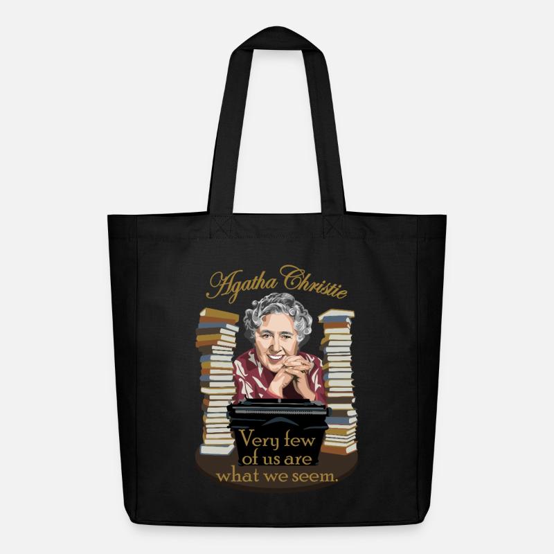 Agatha Christie - Midweight recycelter Stoffbeutel von Stanley/Stella - Schwarz