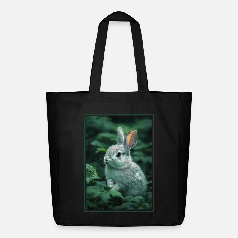 Hasen Hase - Midweight recycelter Stoffbeutel von Stanley/Stella - Schwarz