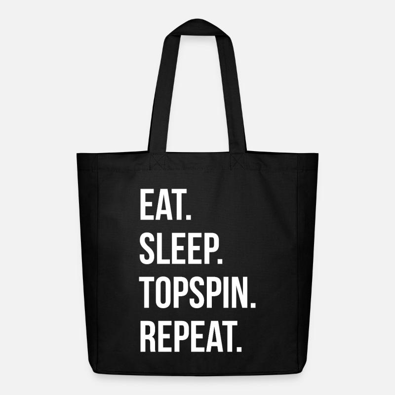 Eat Sleep Topspin Repeat - Midweight recycelter Stoffbeutel von Stanley/Stella - Schwarz