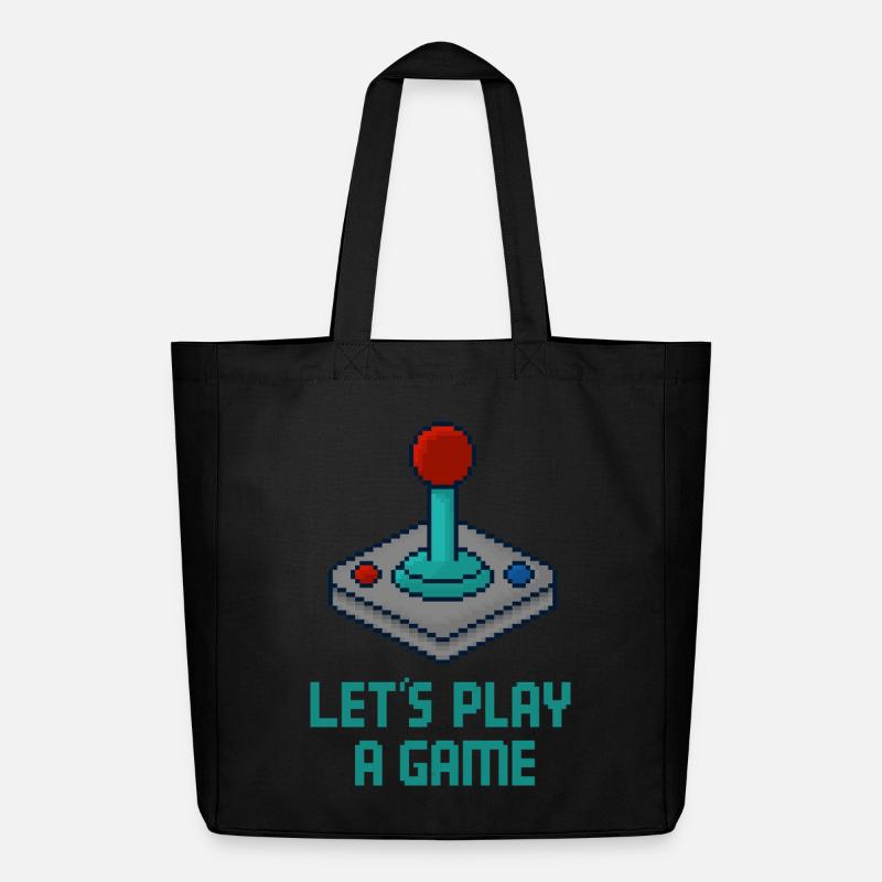 Gaming Pixel Art Retro Arcade - Midweight Recycled Tote Bag by Stanley/Stella - black