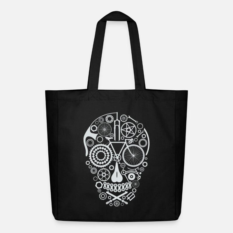 Bicycle Skull light grey - Midweight recycelter Stoffbeutel von Stanley/Stella - Schwarz