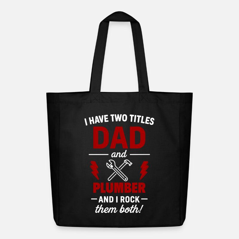 Dad and Plumber – Ich rocke beide Titel - Midweight recycelter Stoffbeutel von Stanley/Stella - Schwarz