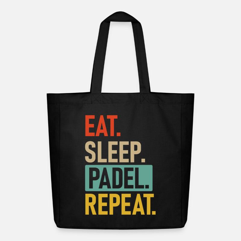 Padel | Eat.Sleep.Padel.Repeat. - Midweight Recycled Tote Bag by Stanley/Stella - black