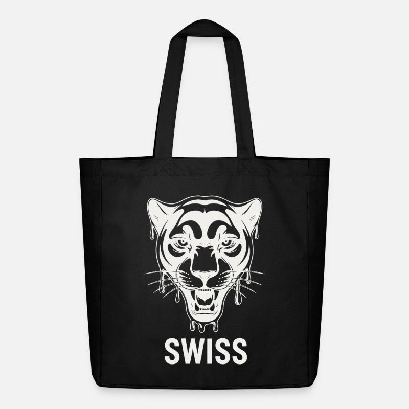 Tropfender Tigerkopf Schweizer Stil - Midweight recycelter Stoffbeutel von Stanley/Stella - Schwarz
