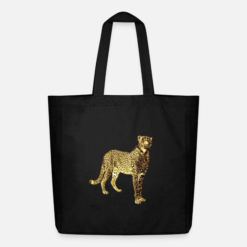 Leopard Goldene Graffiti Kunst - Midweight recycelter Stoffbeutel von Stanley/Stella - Schwarz