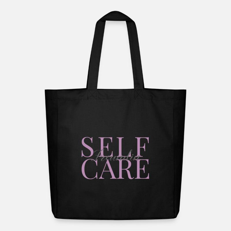 Selfcarefreundin rosa und grau - Midweight recycelter Stoffbeutel von Stanley/Stella - Schwarz
