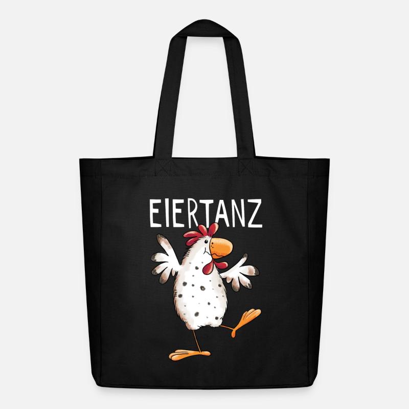 Eiertanz Huhn - Hühner - Comic - Vogel - Fun - Midweight recycelter Stoffbeutel von Stanley/Stella - Schwarz