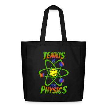 Tennis is just physic Back rainbow colors - Midweight recycelter Stoffbeutel von Stanley/Stella - Schwarz - Vorne