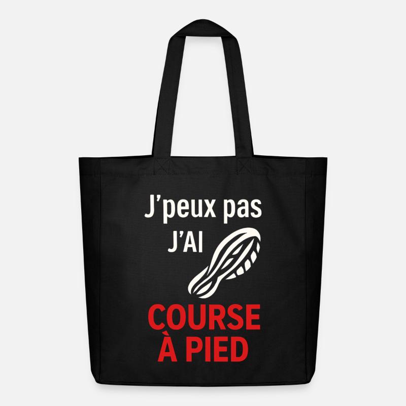 J'ai Course à Pied Pas le Temps - Tote bag Stanley/Stella Midweight recyclé - noir
