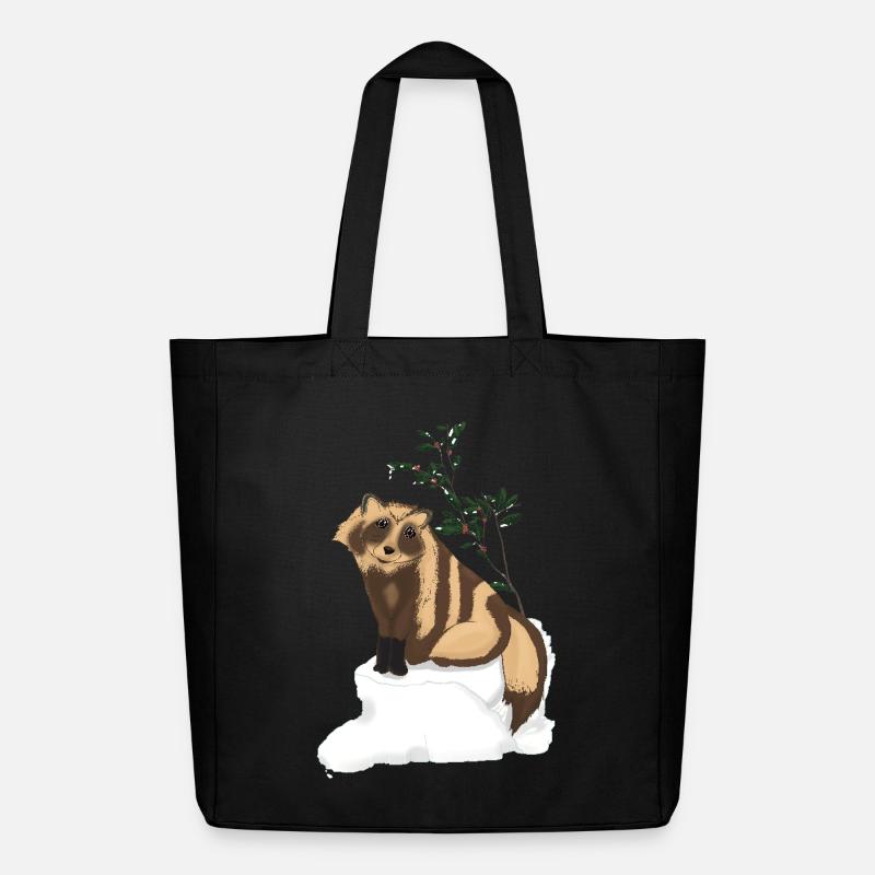 Tanuki sous le gui - Tote bag Stanley/Stella Midweight recyclé - noir