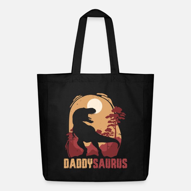 Daddysaurus Sunset Silhouette - Midweight Recycled Tote Bag by Stanley/Stella - black