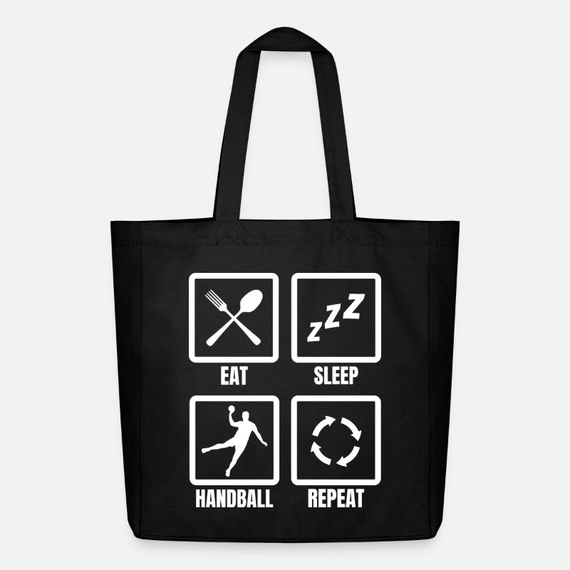 Eat Sleep Handball Repeat - Midweight recycelter Stoffbeutel von Stanley/Stella - Schwarz
