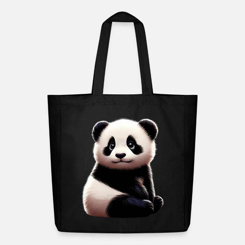 Panda - Midweight Recycled Tote Bag by Stanley/Stella - black