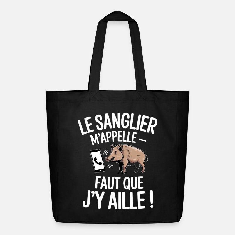 Das Wildschwein ruft mich, ich muss gehen - Midweight recycelter Stoffbeutel von Stanley/Stella - Schwarz
