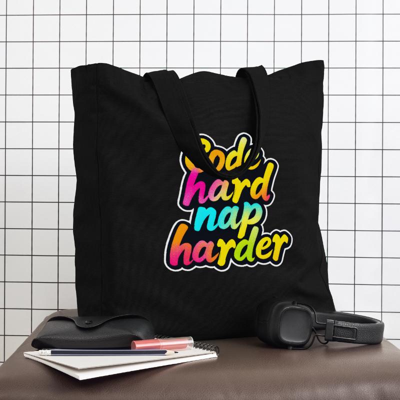 Code Hard Nickerchen Härter Lustiger Programmierer Tee Midweight recycelter Stoffbeutel von Stanley/Stella