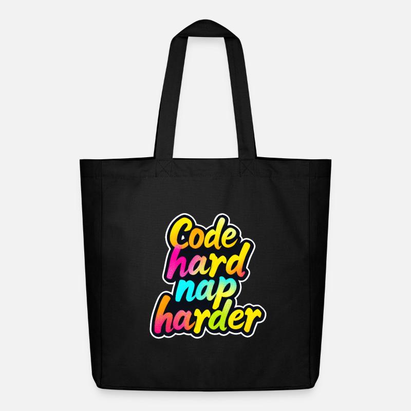Code Hard Nickerchen Härter Lustiger Programmierer Tee - Midweight recycelter Stoffbeutel von Stanley/Stella - Schwarz