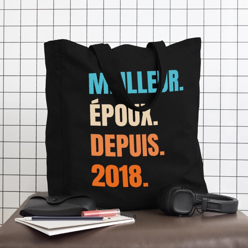 Bester Ehemann seit 2018 Geschenk-Ehemann Midweight recycelter Stoffbeutel von Stanley/Stella