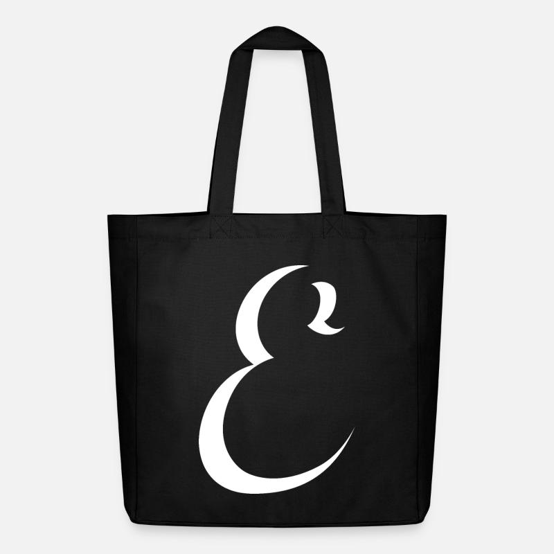 Letter E, Name, der Buchstabe E - Midweight recycelter Stoffbeutel von Stanley/Stella - Schwarz