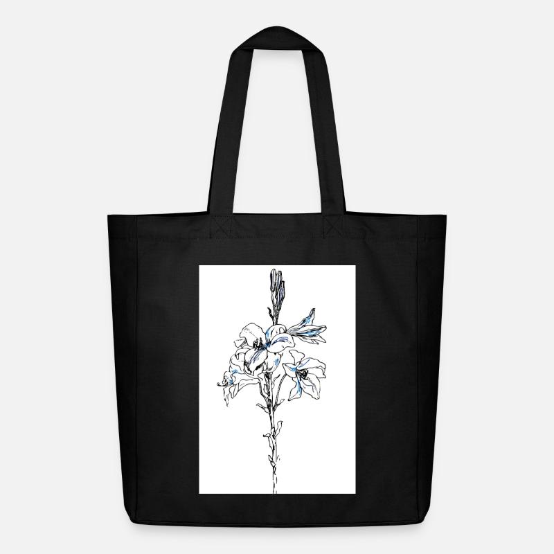 Blue lillies - Midweight recycelter Stoffbeutel von Stanley/Stella - Schwarz