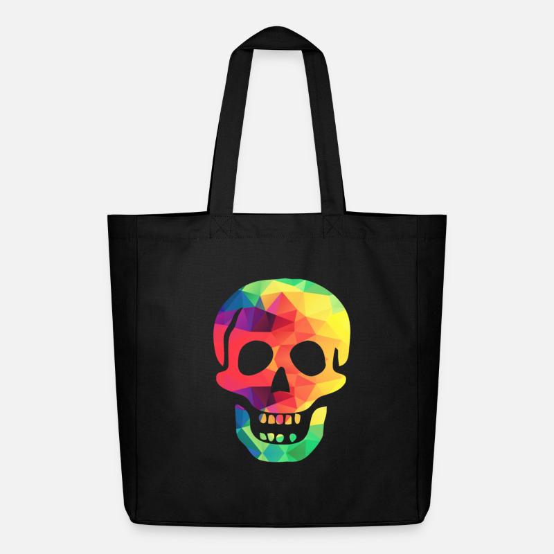 Bunter Totenkopf - Midweight recycelter Stoffbeutel von Stanley/Stella - Schwarz