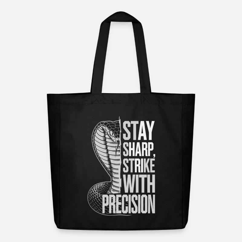 Cobra avec citation de précision - Tote bag Stanley/Stella Midweight recyclé - noir