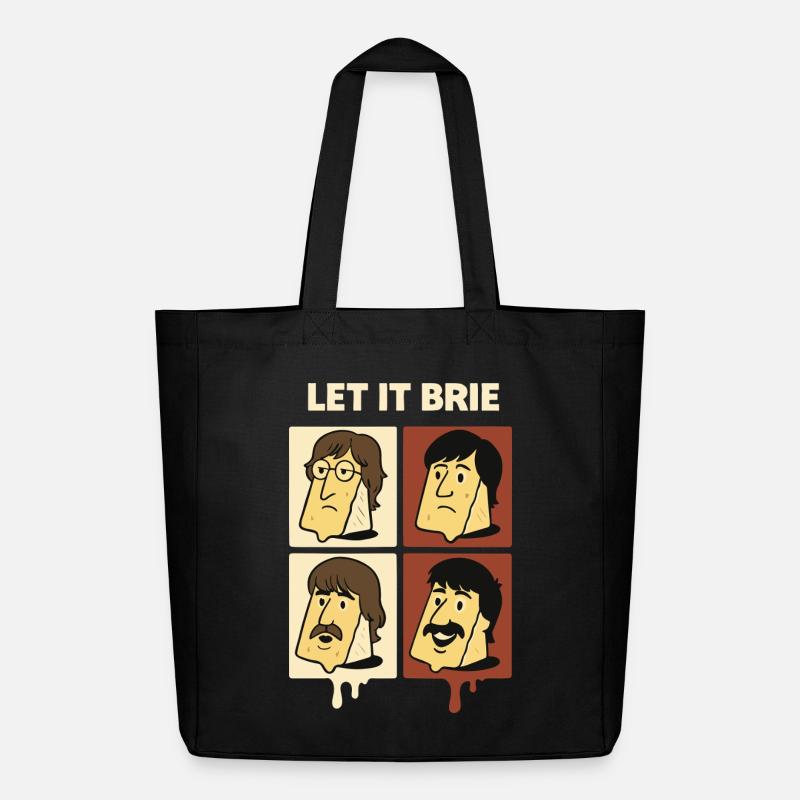 Let It Brie Cheese Quartett - Midweight recycelter Stoffbeutel von Stanley/Stella - Schwarz