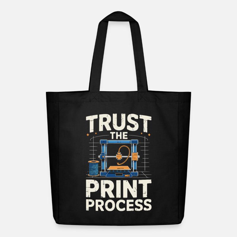  Trust The Print Process Lustiger 3D Druck Spruch - Midweight recycelter Stoffbeutel von Stanley/Stella - Schwarz