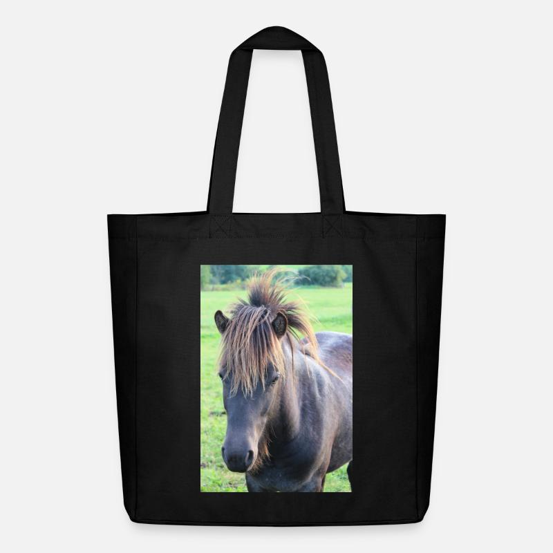 Pferd Pferdeposter - Midweight recycelter Stoffbeutel von Stanley/Stella - Schwarz