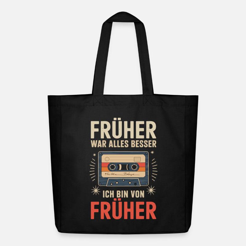 Früher War Alles Besser Retro Design - Midweight recycelter Stoffbeutel von Stanley/Stella - Schwarz