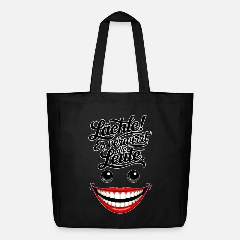 Always smiling - Midweight Recycled Tote Bag by Stanley/Stella - black