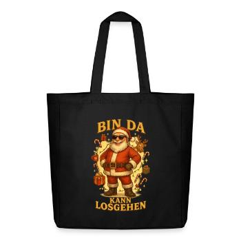 Bin Da Kann Losgehen Santa - Midweight recycelter Stoffbeutel von Stanley/Stella - Schwarz - Vorne