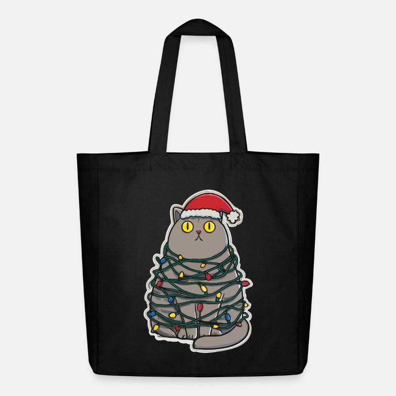 Noël chat maladroit - Tote bag Stanley/Stella Midweight recyclé - noir
