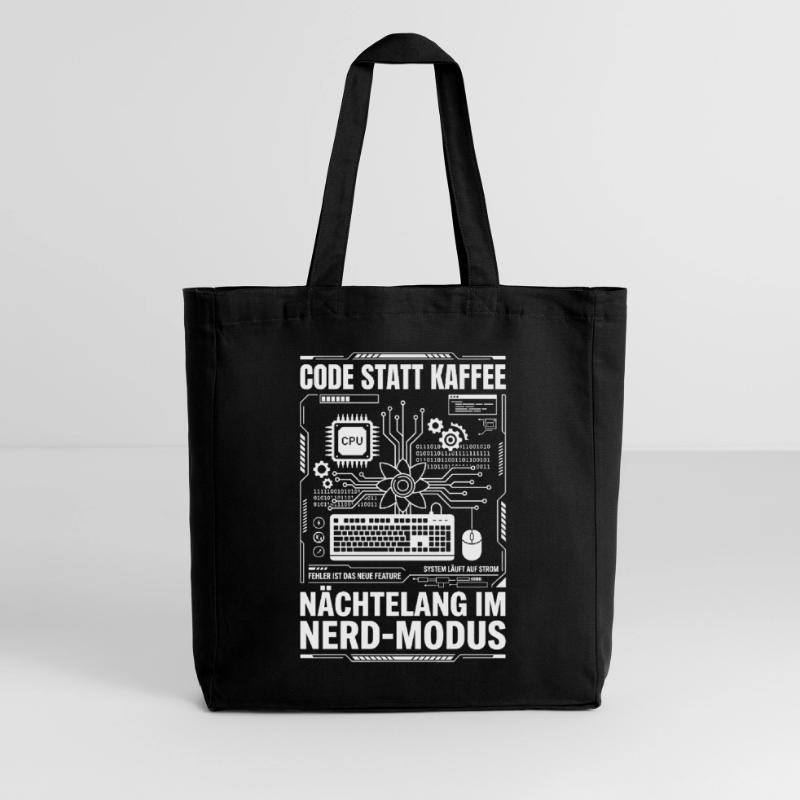 Code instead of coffee nerd mode Midweight Recycled Tote Bag by Stanley/Stella
