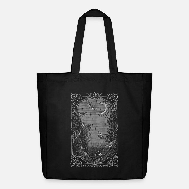 mystical fox - Midweight Recycled Tote Bag by Stanley/Stella - black