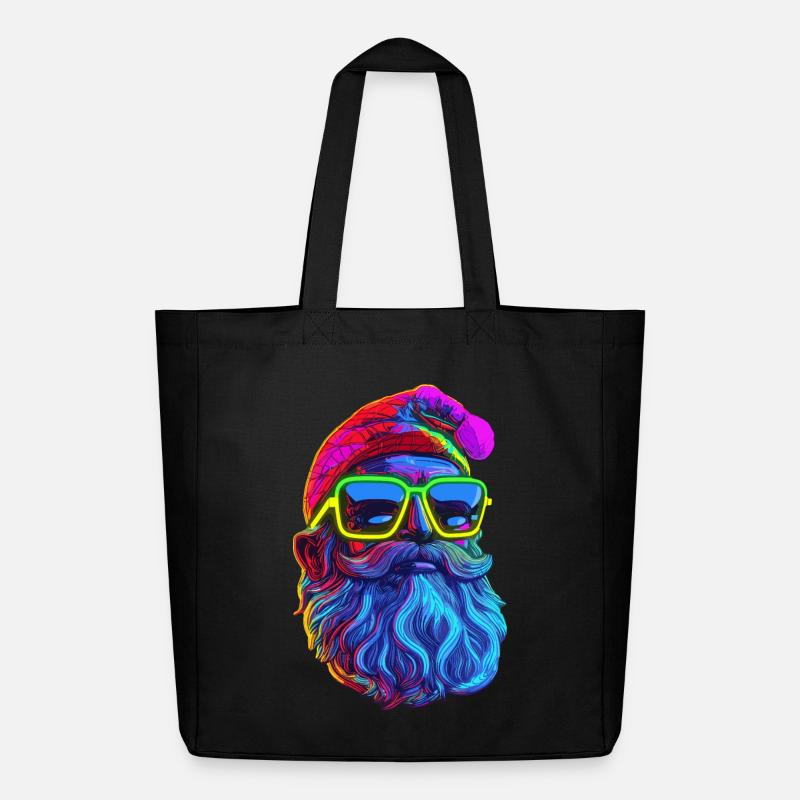 Neon Santa Popart - Midweight recycelter Stoffbeutel von Stanley/Stella - Schwarz