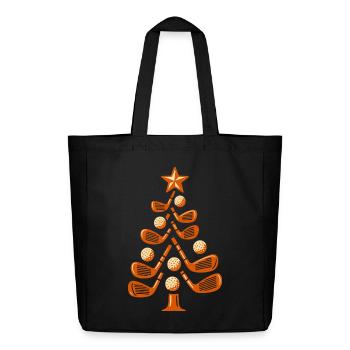 Festliches Golf Club Weihnachtsbaum Design - Midweight recycelter Stoffbeutel von Stanley/Stella - Schwarz - Vorne