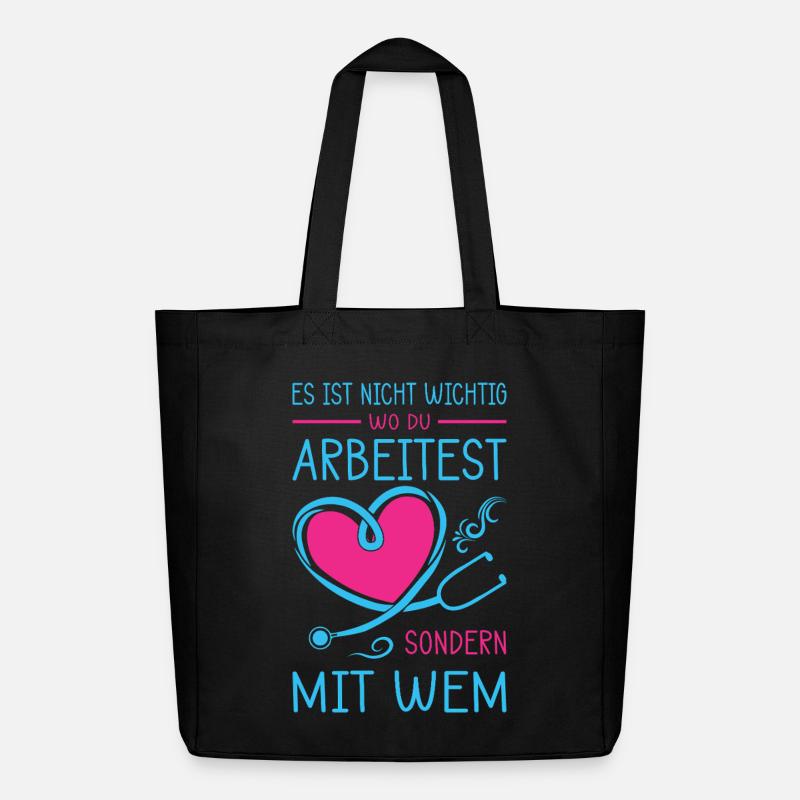 Pflegerin Geschenke Pflege Lustig Krankenpflegerin - Midweight recycelter Stoffbeutel von Stanley/Stella - Schwarz