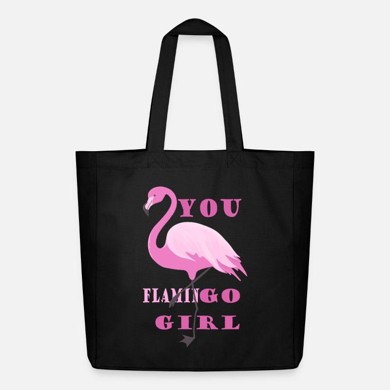 Flamingo Girl Stil-Statement - Midweight recycelter Stoffbeutel von Stanley/Stella - Schwarz