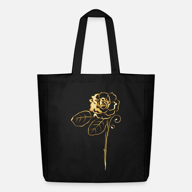 Rose in Gold - Midweight recycelter Stoffbeutel von Stanley/Stella - Schwarz