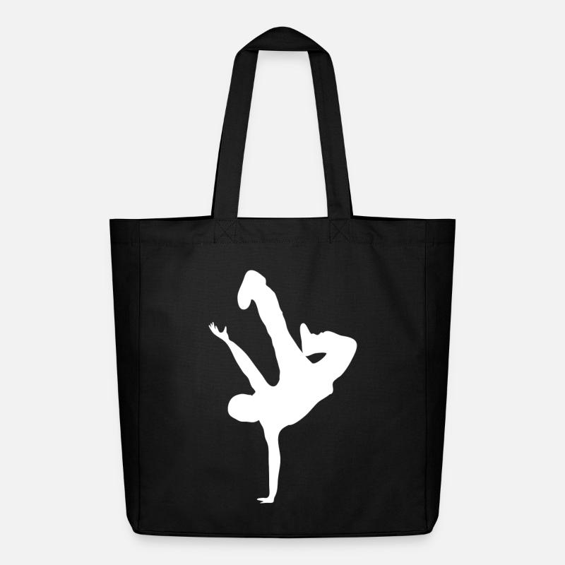 Akrobatischer Silhouette Druck - Midweight recycelter Stoffbeutel von Stanley/Stella - Schwarz