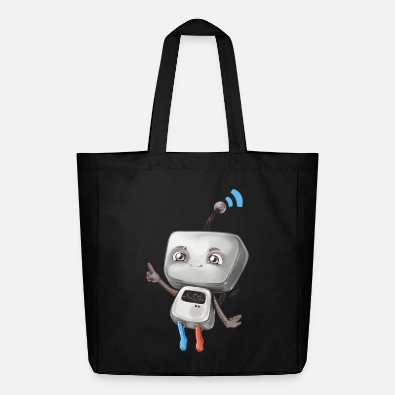 Small robot - Midweight Recycled Tote Bag by Stanley/Stella - black