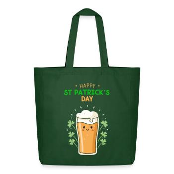 Bière Joyeuse St Patrick Jour - Tote bag Stanley/Stella Midweight recyclé - vert bouteille - Devant