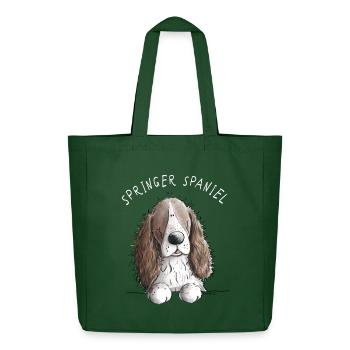 Englischer Springer Spaniel I Comic Hund Geschenk - Midweight recycelter Stoffbeutel von Stanley/Stella - Flaschengrün - Vorne