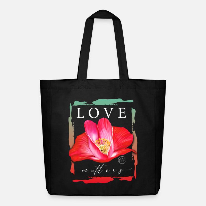 Love matters Mohnblume Herz Liebe Valentinstag - Midweight recycelter Stoffbeutel von Stanley/Stella - Schwarz