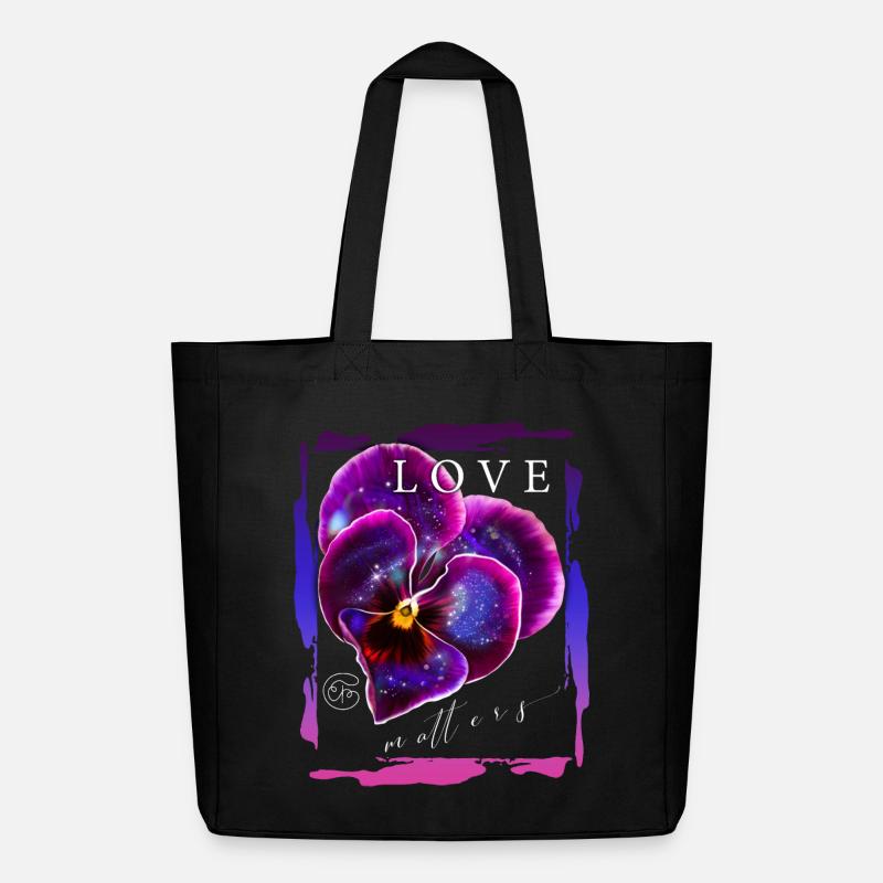 Love matters Blume Valentinstag Romantiker Spruch - Midweight recycelter Stoffbeutel von Stanley/Stella - Schwarz