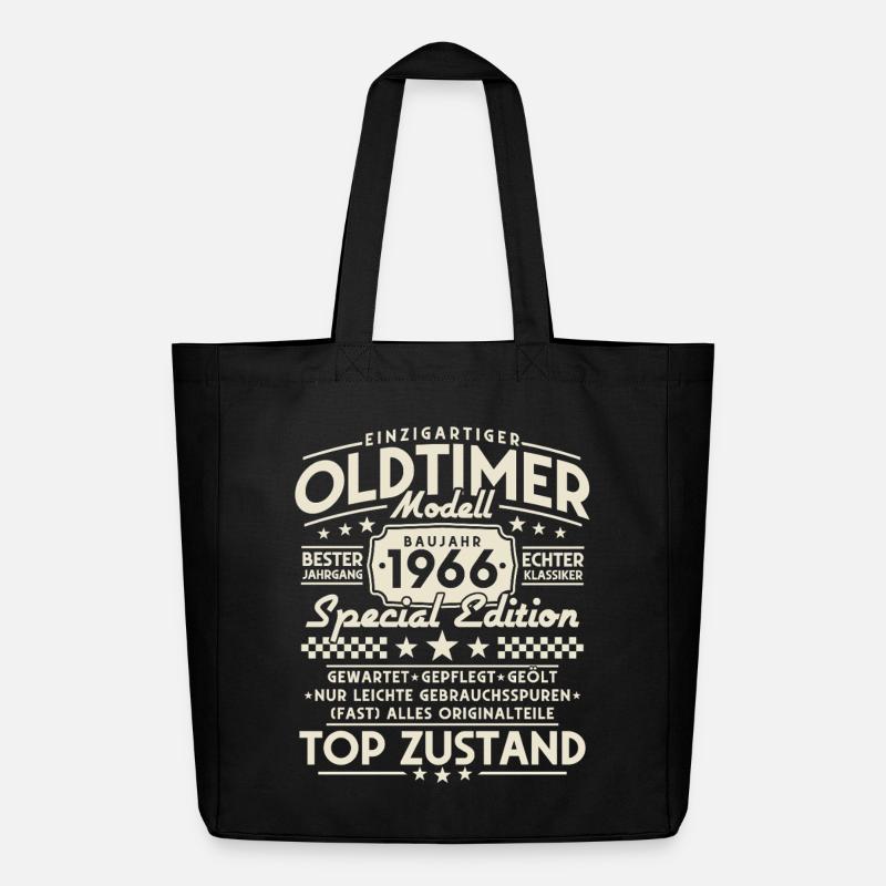 Oldtimer 1966 Jahrgang Vintage Retro Geburtstag - Midweight recycelter Stoffbeutel von Stanley/Stella - Schwarz