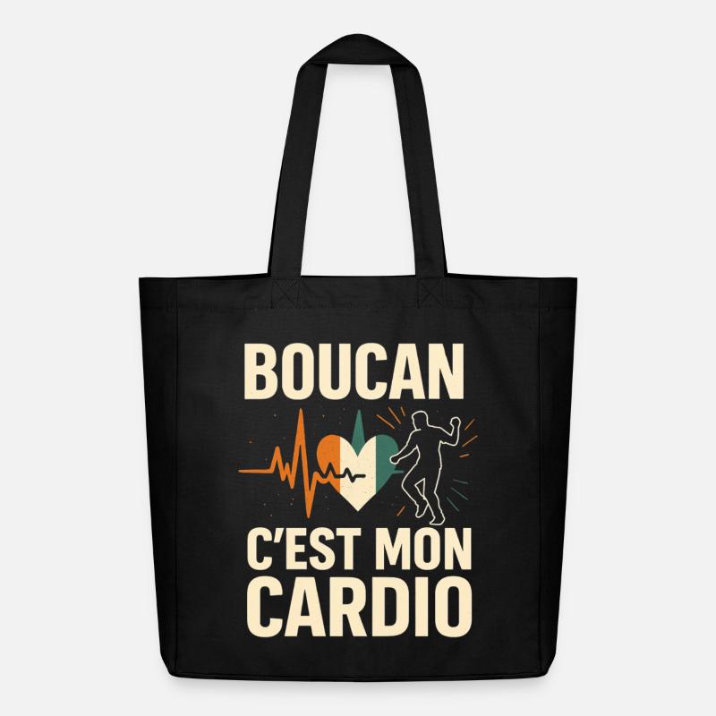 Boucan c'est mon cardio – Humor ivoirien - Midweight recycelter Stoffbeutel von Stanley/Stella - Schwarz